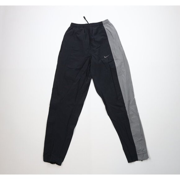 Vintage Nike Mens Small Travis Scott Mini Swoosh Tapered Leg Pants Black Stretch - Picture 1 of 15